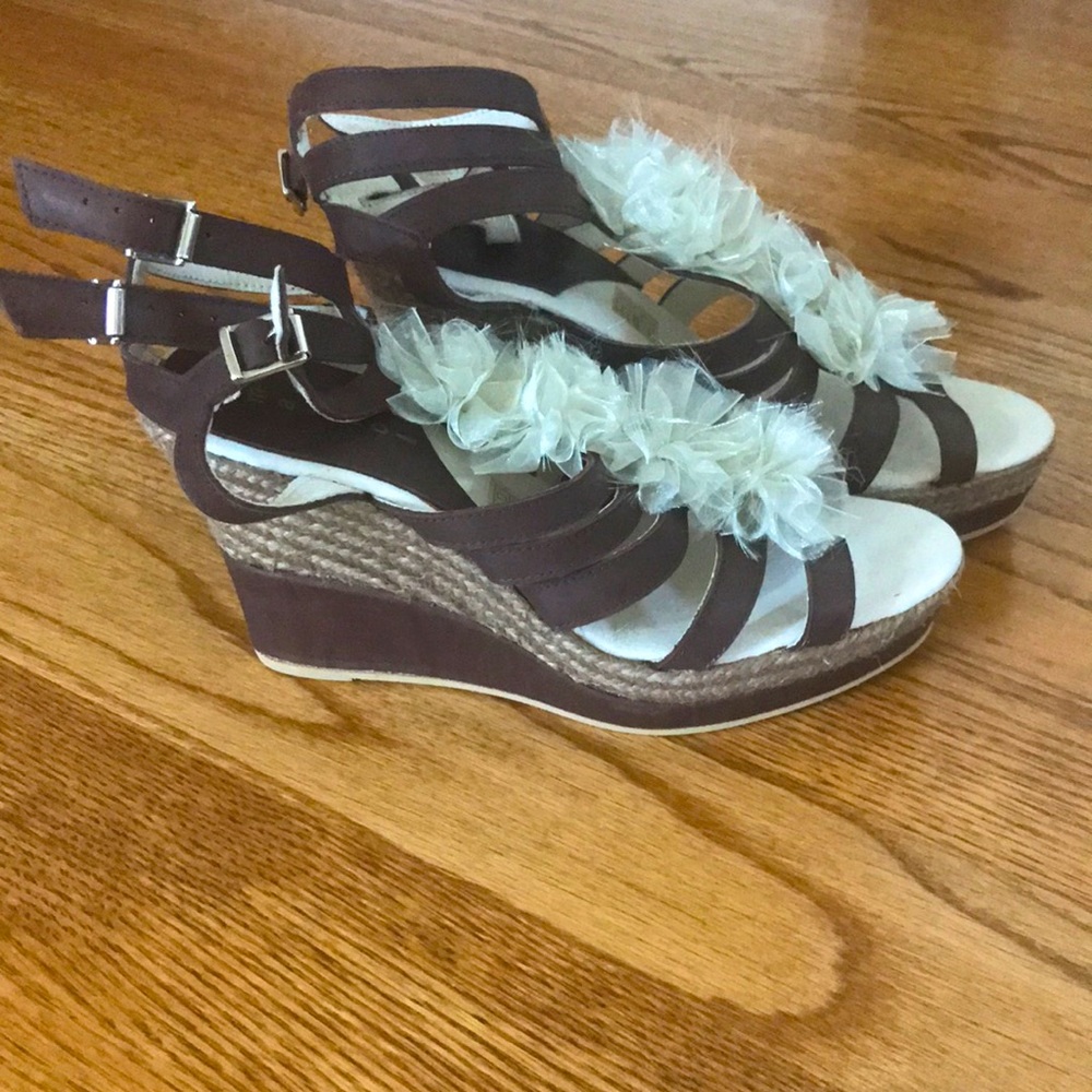 Anthropologie Maypol Wedge Sandal, 7.5 fit NEW